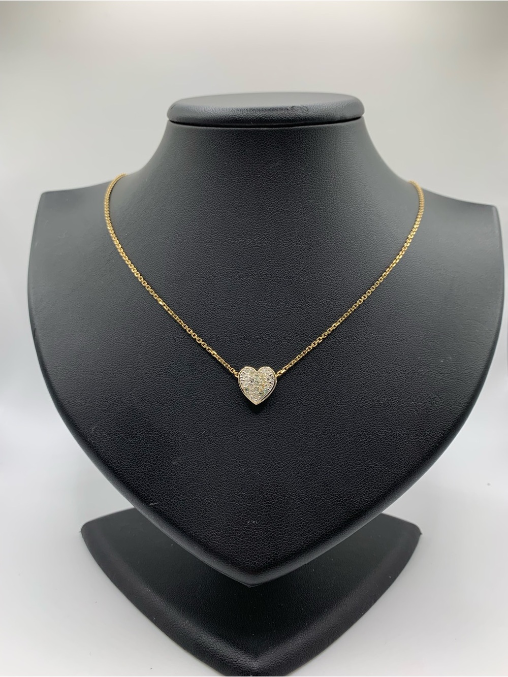 Swarovski gold tone heart adjustable necklace 16”-20”